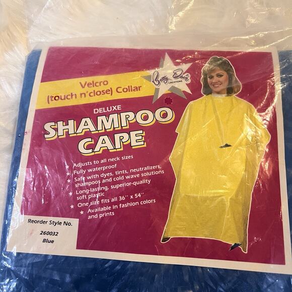 Blue Vintage Betty Dain Vinyl Deluxe Shampoo Cape NIP - Picture 4 of 5